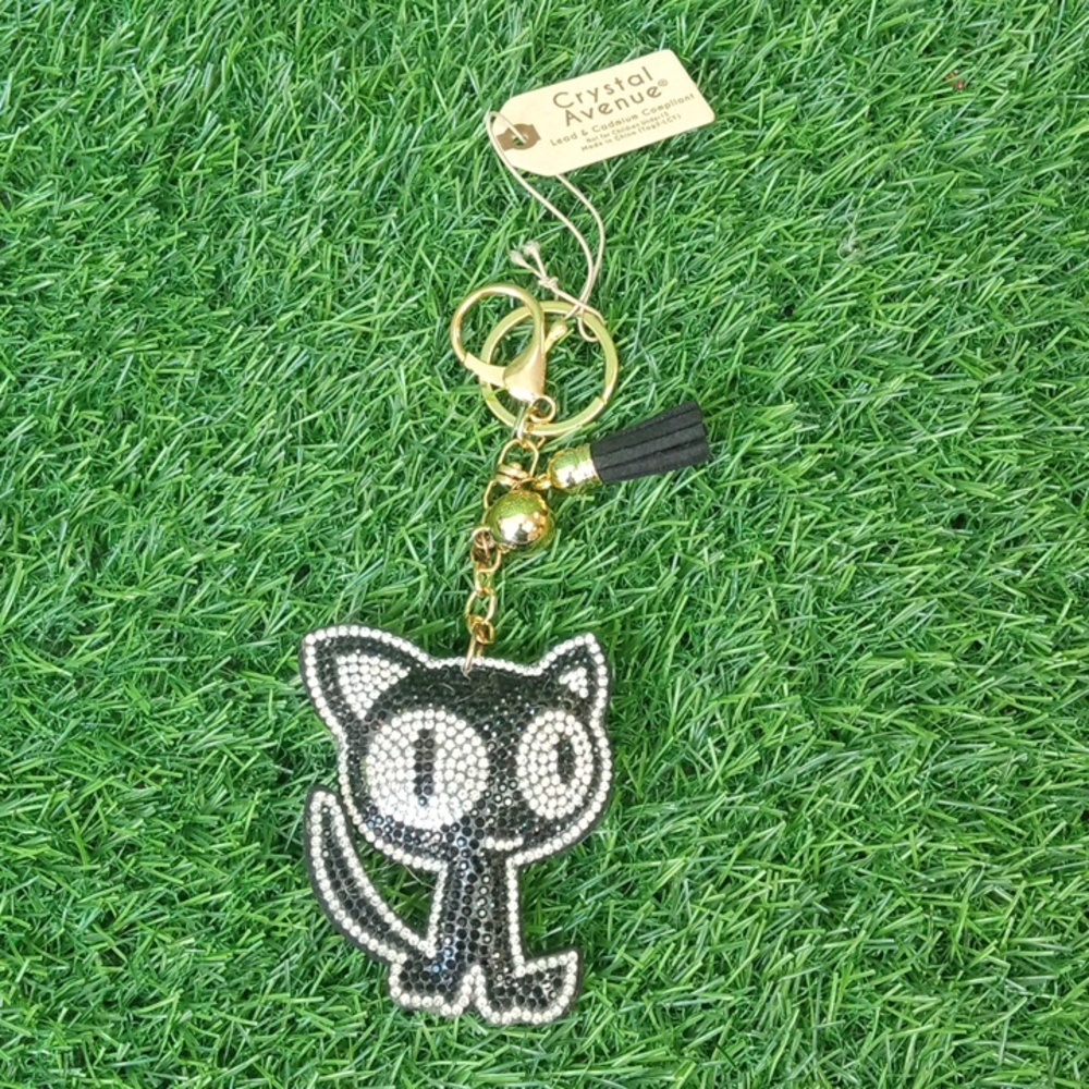👻 Crystal Avenue Black Cat Keychain